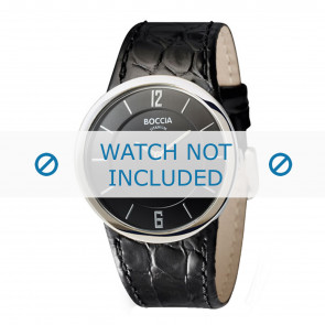 Boccia horlogeband 3161-07-BO3161-07-40 Croco leder Zwart 26mm + zwart stiksel