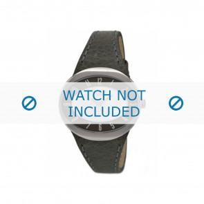 Horlogeband Boccia 3165-15 Leder Grijs 15mm