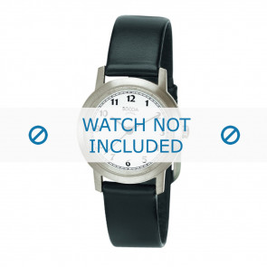 Boccia horlogeband  3170-01 Leder Zwart 16mm
