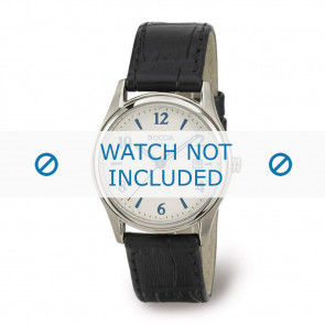 Boccia horlogeband 3199-01 Leder Zwart 16mm + zwart stiksel
