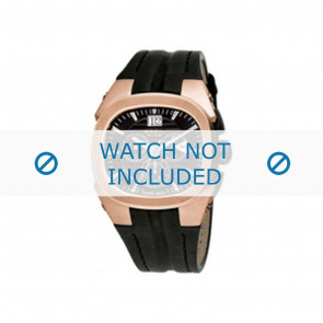Breil horlogeband BW0413 / F26005558 Leder Zwart + zwart stiksel