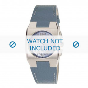 Breil horlogeband 2519750412 Leder Lichtblauw + wit stiksel