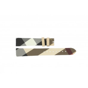 Horlogeband Burberry BU1577 Leder Crèmewit 16mm