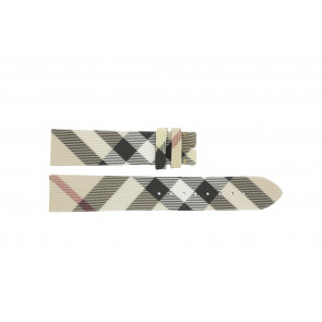 Horlogeband Burberry BU9022 / Antima 7177839 - PVC Watch Band Leder Crèmewit 20mm