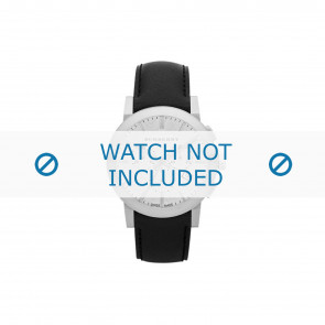 Horlogeband Burberry BU9355 Leder Zwart 22mm