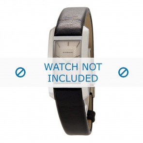 Horlogeband Burberry BU1053 Glad leder Zwart 14mm