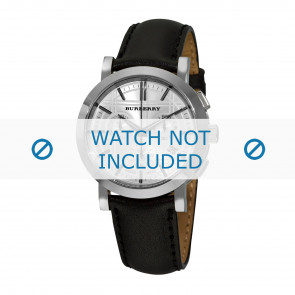 Horlogeband Burberry BU1361 / BU1354 Leder Zwart 20mm