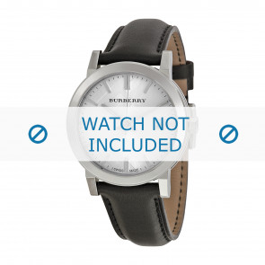 Horlogeband Burberry BU9008 / BU1772 / BU9022 / BU9009 Leder Zwart 20mm
