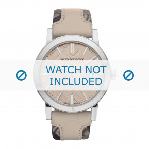 Horlogeband Burberry BU9021 Leder Beige 20mm