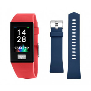 Horlogeband Smartwatch Calvin Klein K8500.4 Kunststof/Plastic Blauw 13mm