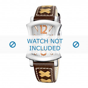 Calypso horlogeband K5198-2 Leder Bruin 17mm + wit stiksel