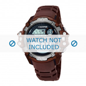 Horlogeband Calypso k5656-3 Rubber Bruin 22mm