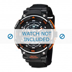 Horlogeband Calypso K5673-1 Onderliggend Klittenband Zwart 15mm