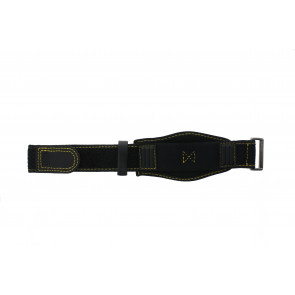 Horlogeband Camel BC51069 Active Onderliggend Klittenband Zwart 24mm