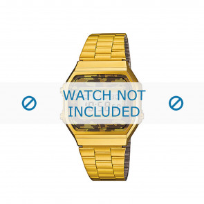 Casio horlogeband A168WEGC-5EF / A168WEGC-5 Staal Goud (Doublé) 18mm 