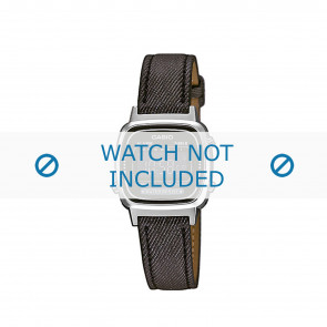 Horlogeband Casio LA670WEL-1BEF / LA670WEL-1B / 10487163 Leder Antracietgrijs 13mm