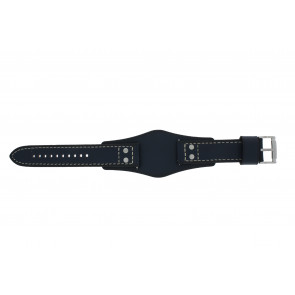 Horlogeband Fossil CH3051 / COACHMAN Onderliggend Leder Blauw 22mm