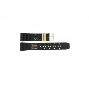 Horlogeband Universeel CMT-22-DBL Rubber Zwart 22mm