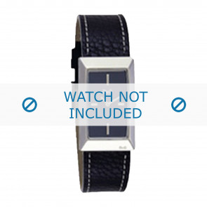 Dolce & Gabbana horlogeband 3719040015 Leder Zwart + wit stiksel