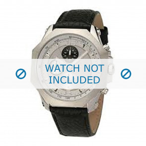 Dolce & Gabbana horlogeband DW0102 Leder Zwart + zwart stiksel