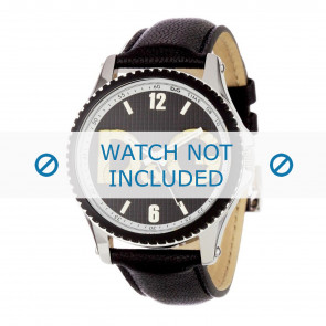 Horlogeband Dolce & Gabbana DW0707 Leder Zwart 20mm