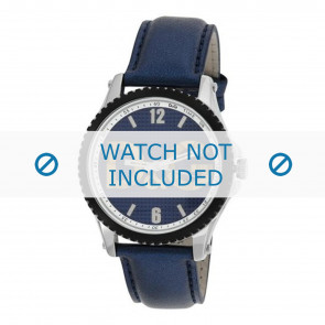 Dolce & Gabbana horlogeband DW0709 Leder Blauw 20mm + blauw stiksel