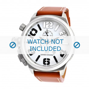 Danish Design horlogeband IQ12Q917 Leder Cognac 23mm + wit stiksel