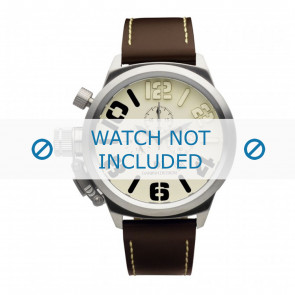 Danish Design horlogeband IQ15Q917 Leder Donkerbruin 23mm + wit stiksel