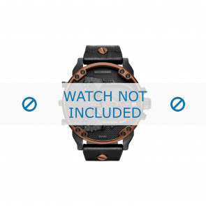 Horlogeband Diesel DZ7400 Leder Zwart 28mm