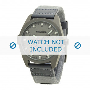 Diesel horlogeband DZ1488 Textiel Grijs 24mm + grijs stiksel