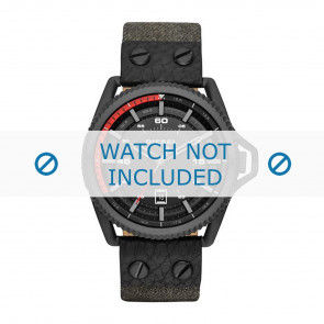 Horlogeband Diesel DZ1728 Leder/Textiel Zwart 24mm