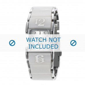 Diesel horlogeband DZ5043 Roestvrij staal (RVS) Wit 21mm