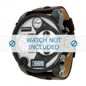 Diesel horlogeband DZ7126 Leder Donkerbruin 29mm