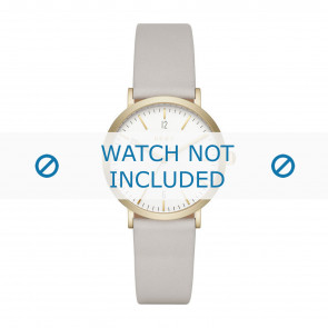 DKNY horlogeband NY2507 Leder Cream wit / Beige / Ivoor 18mm