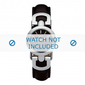 DKNY horlogeband NY4951 Leder Zwart 15mm + zwart stiksel