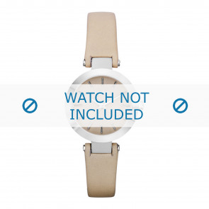 DKNY horlogeband NY8783 Leder Cream wit / Beige / Ivoor 13mm + standaard stiksel