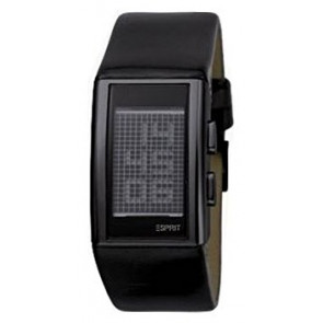 Esprit horlogeband ES101382001U Leder Zwart 25mm