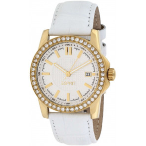 Esprit horlogeband ES101862006 Leder Wit 21mm + wit stiksel