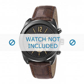 Esprit horlogeband ES107541 / ES107541002-40L Leder Zwart + zwart stiksel
