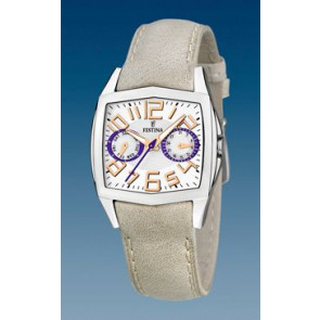 Festina horlogeband F16263-2 Leder Beige + beige stiksel