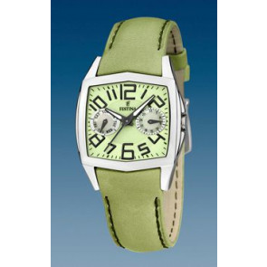 Festina horlogeband F16263-5 Leder Groen + groen stiksel