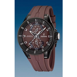 Horlogeband Festina F16612-2 / F16611-2 Rubber Bruin 18mm