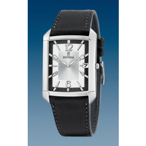 Festina horlogeband F6748-1 / F6748-3 Leder Antracietgrijs + grijs stiksel