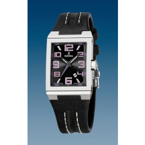 Horlogeband Festina F16187/H / BC06490 Leder Zwart 14mm