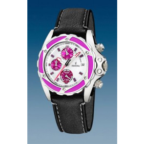 Horlogeband Festina F16274.8 Leder Zwart