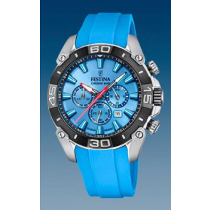 Horlogeband Festina F20544-6 Kunststof/Plastic Lichtblauw 22mm