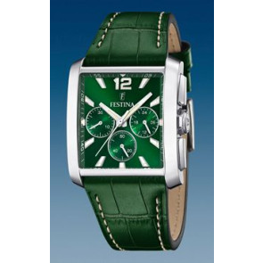 Horlogeband Festina F20636/03 Leder Groen 28mm