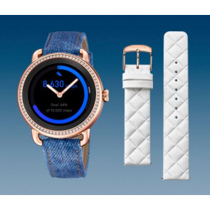 Horlogeband Smartwatch Festina F50002/1 / BC10977 Leder Wit 18mm