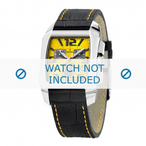 Festina horlogeband F16135-E Leder Zwart 21mm + geel stiksel