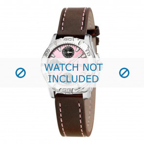 Festina horlogeband F16244-4 Leder Donkerbruin + wit stiksel
